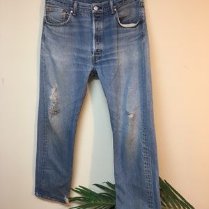 Distressed Levis 501 button ups 36 by 36